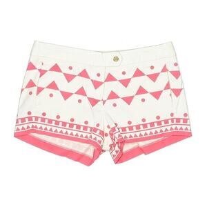 J.Crew Printed Stretch Chino Shorts White/Coral Size 8